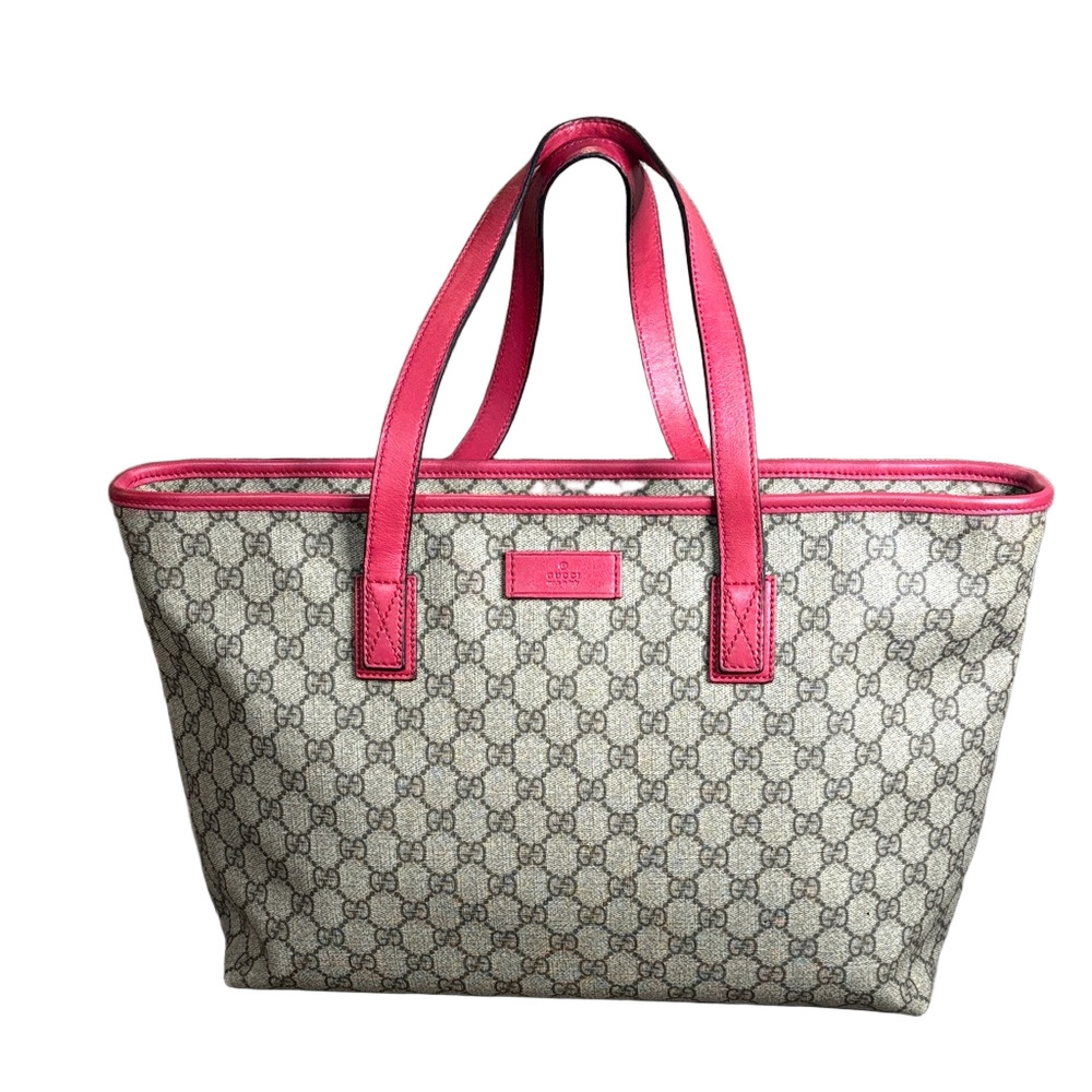 Gucci Beige GG Supreme Joy Tote with Pink Trim - Picture 3 of 15